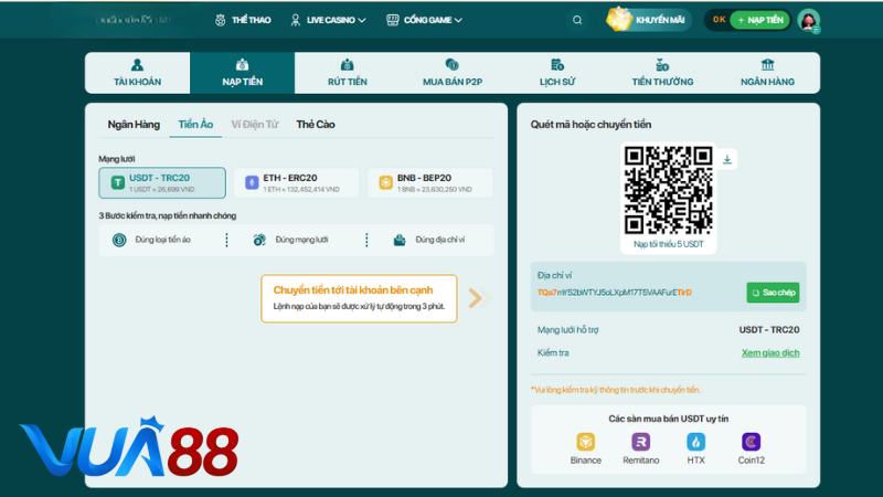 Hướng dẫn nạp tiền Vua88 siêu an toàn cho tân thủ